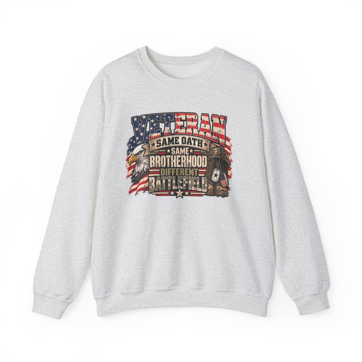 Ash Veteran Same Oath Same Brotherhood Different Battlefield Sweatshirt, front view