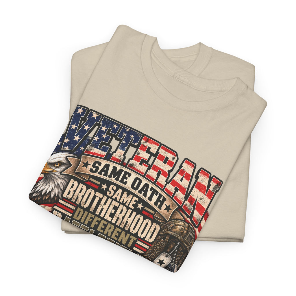 Veteran Same Oath Same Brotherhood Different Battlefield T-Shirt, folded