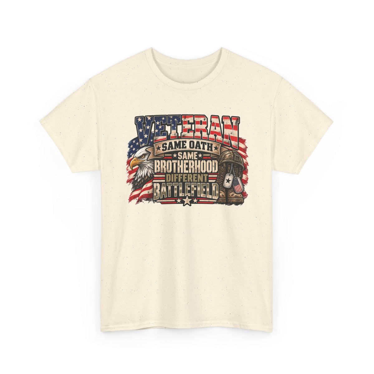 Natural Veteran Same Oath Same Brotherhood Different Battlefield T-Shirt, front view