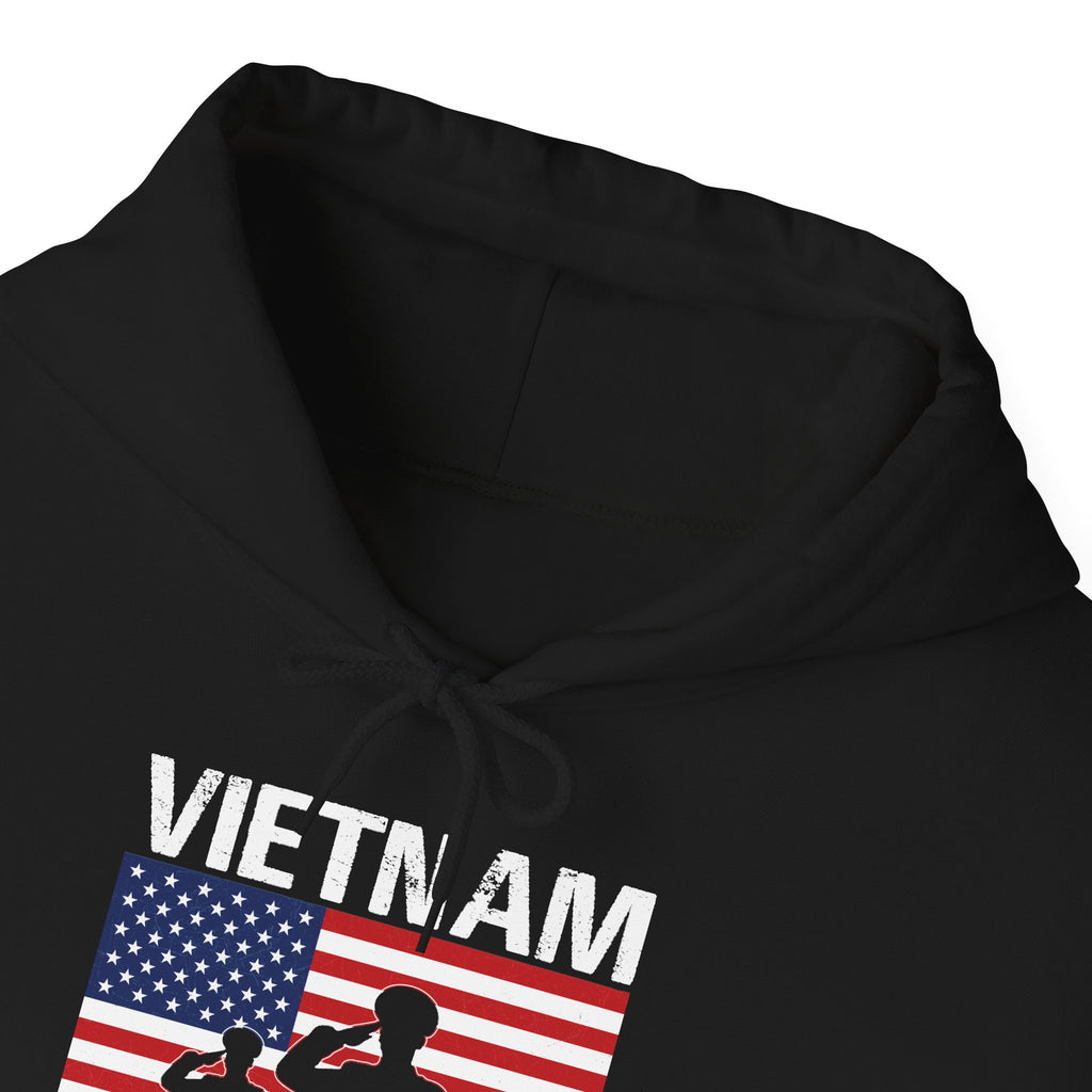 Vietnam Veteran American flag soldiers hoodie, hood and print detail