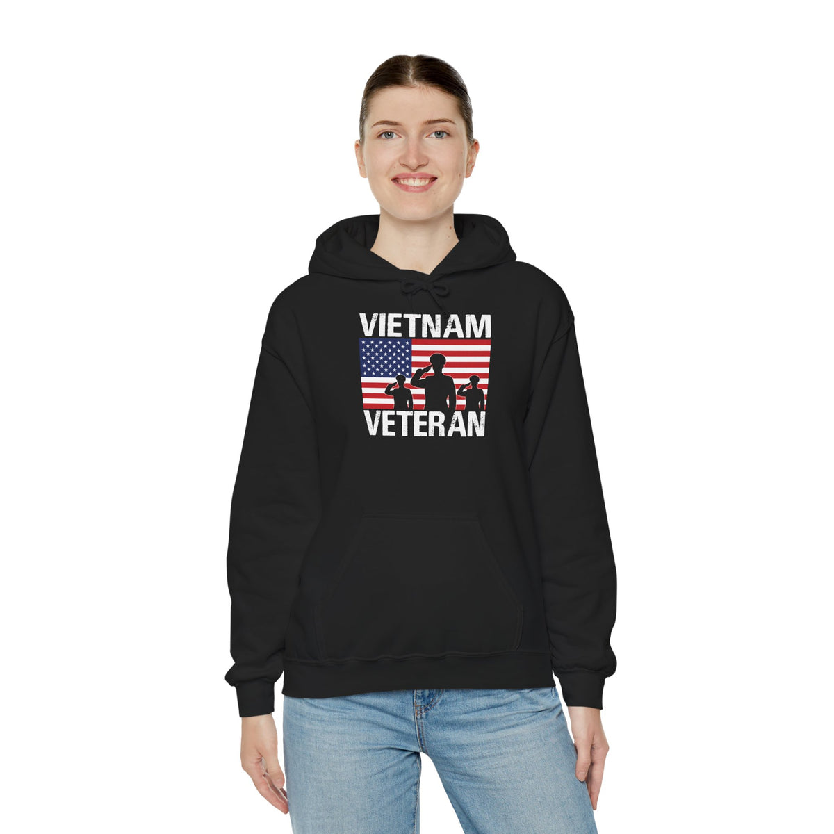 Vietnam Veteran American flag hoodie, additional product view