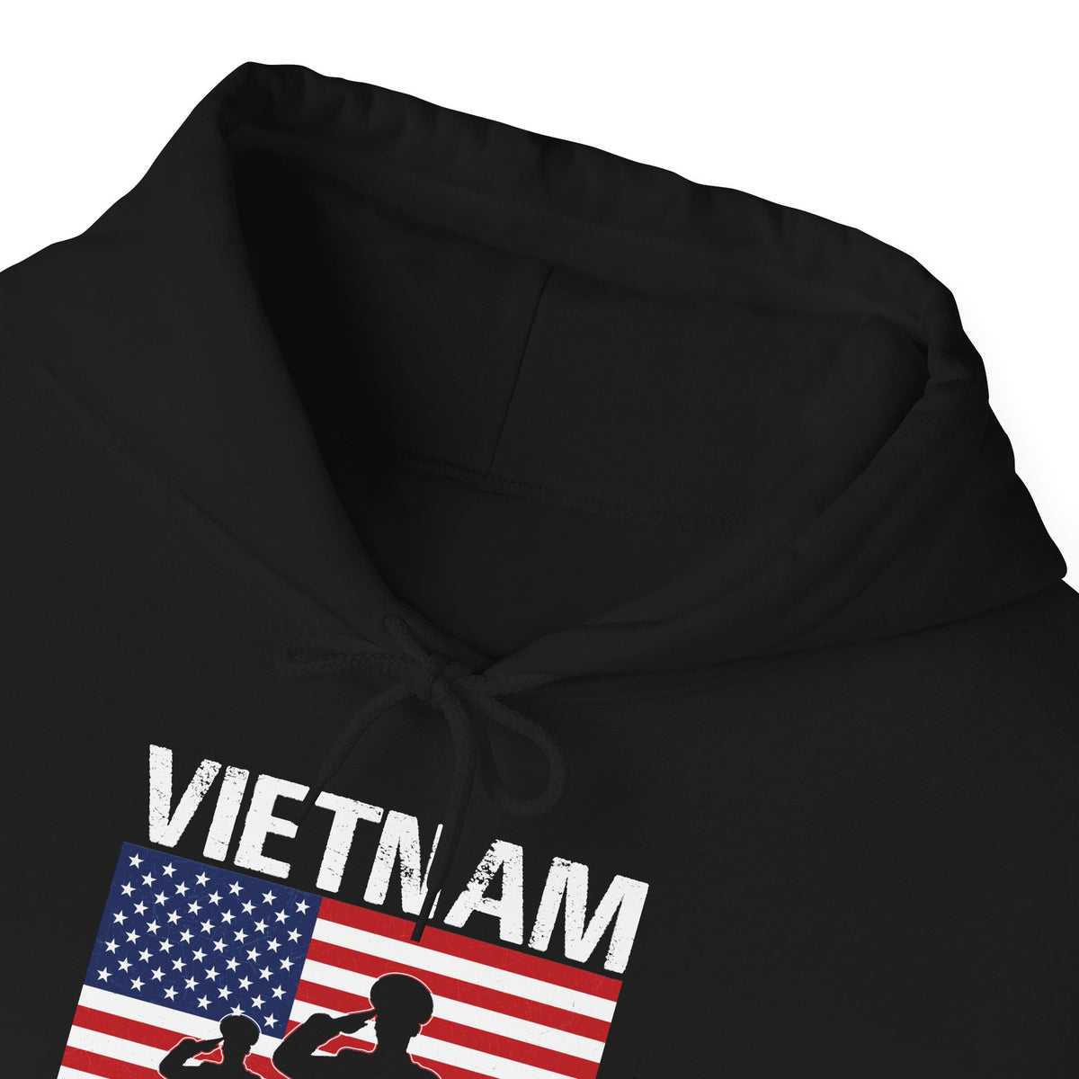Vietnam Veteran American flag soldiers hoodie, hood and print detail