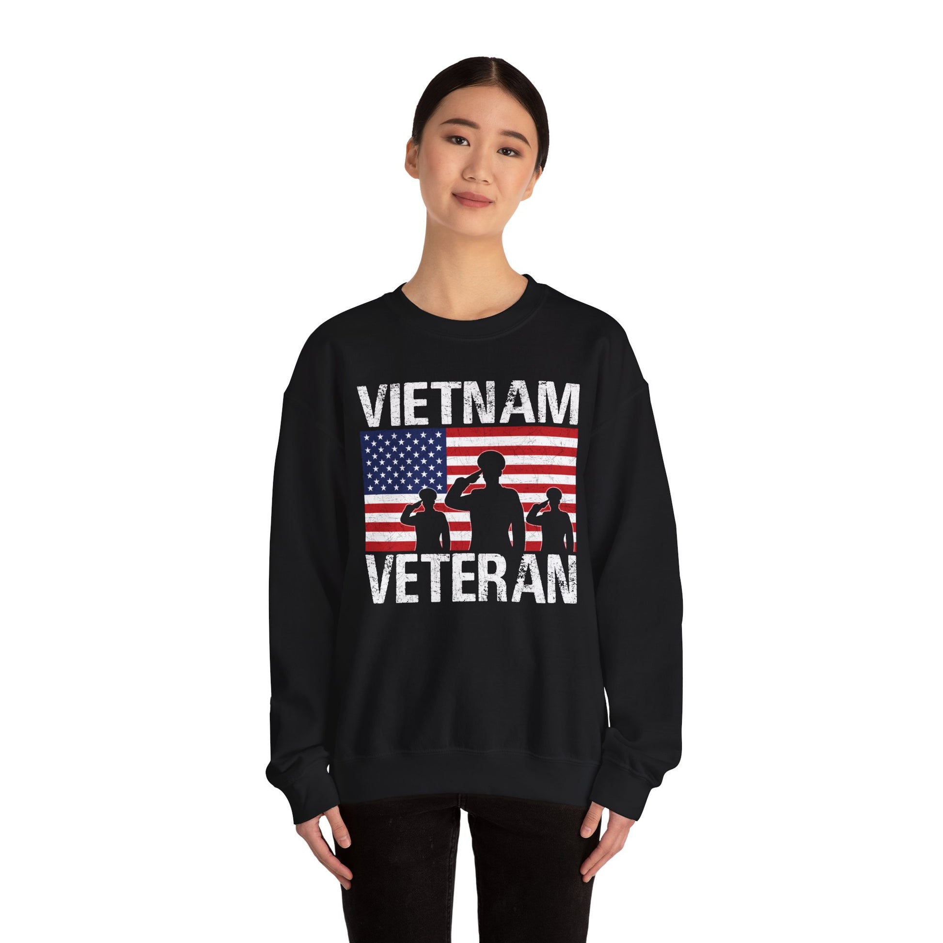 Vietnam Veteran American flag sweatshirt, additional product view