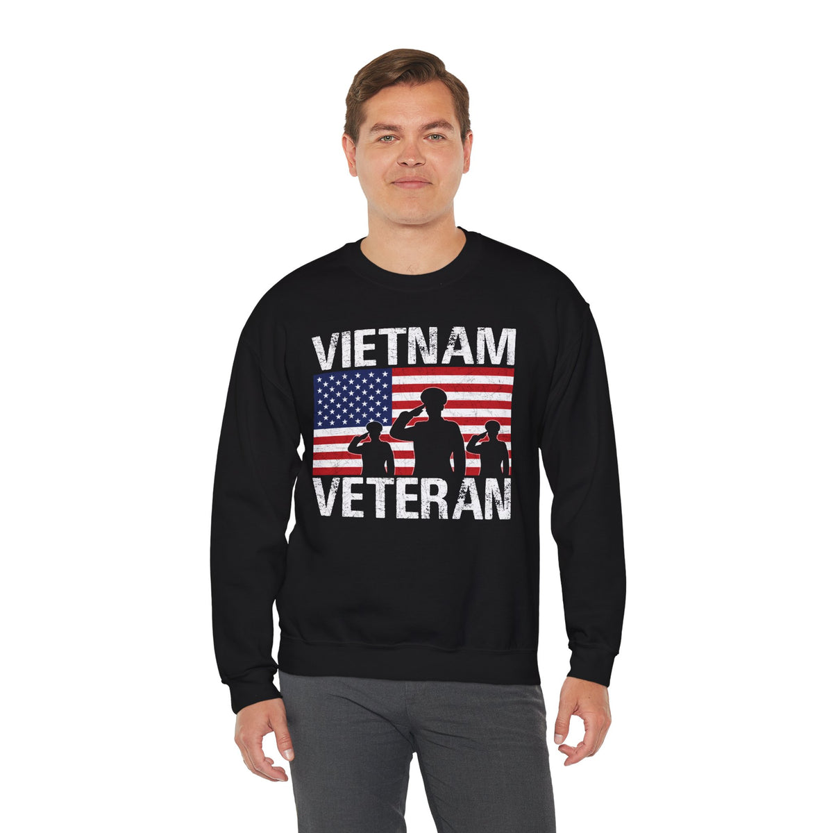 Vietnam Veteran American flag sweatshirt, additional product view