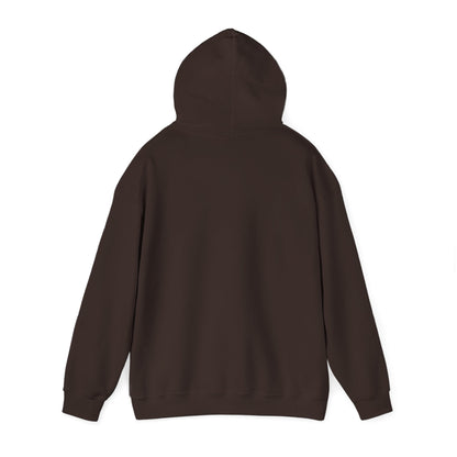 Vintage 75 retro stripes hoodie, back view with hood
