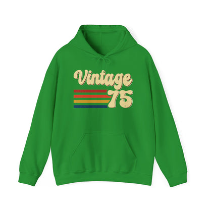 Irish Green Vintage 75 retro stripes hoodie, front view
