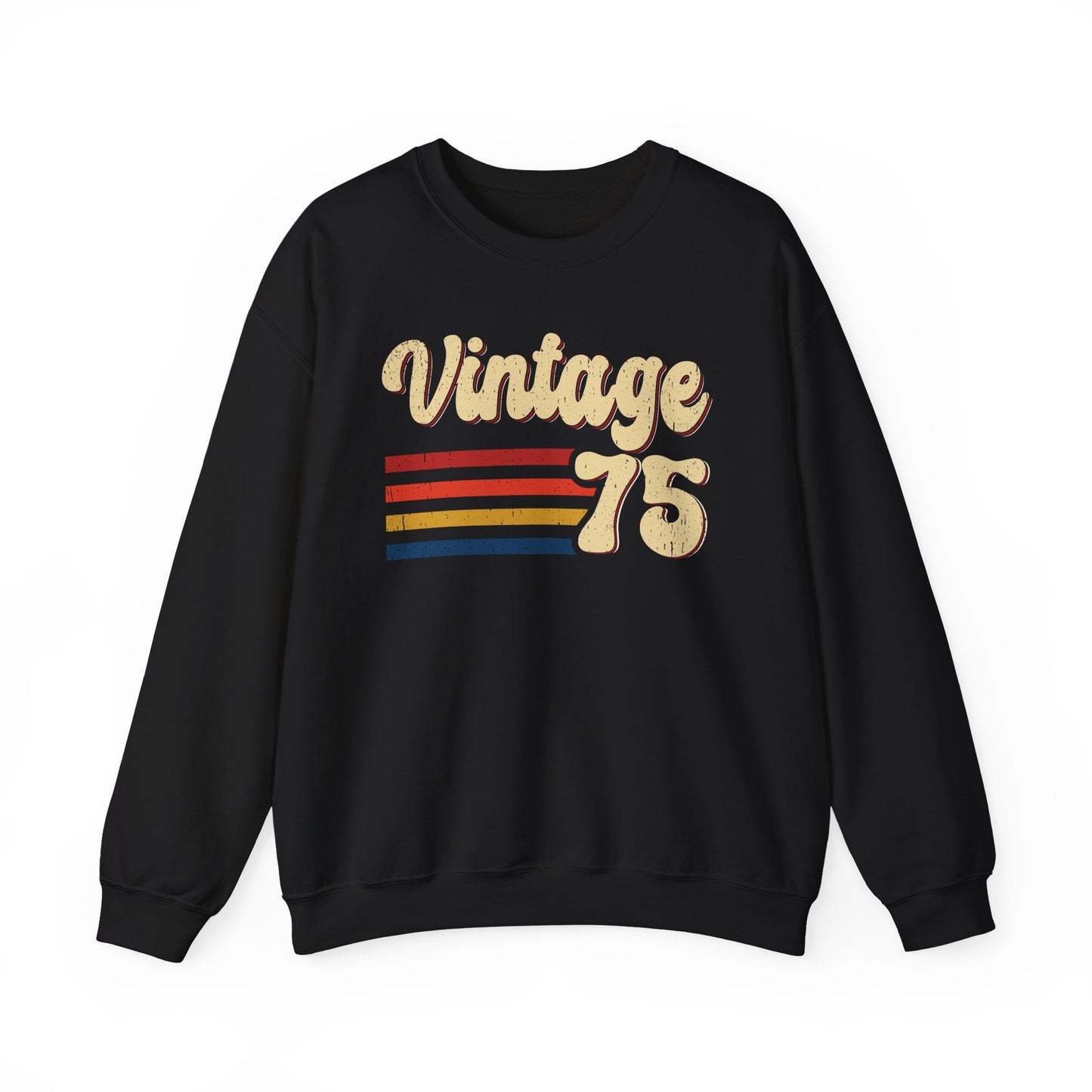 Black Vintage 75 retro stripes sweatshirt, front view