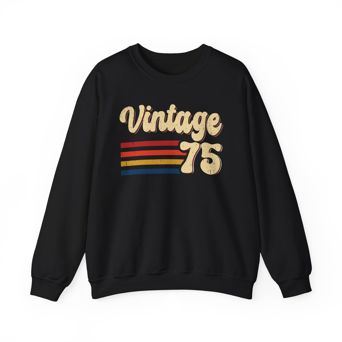 Black Vintage 75 retro stripes sweatshirt, front view