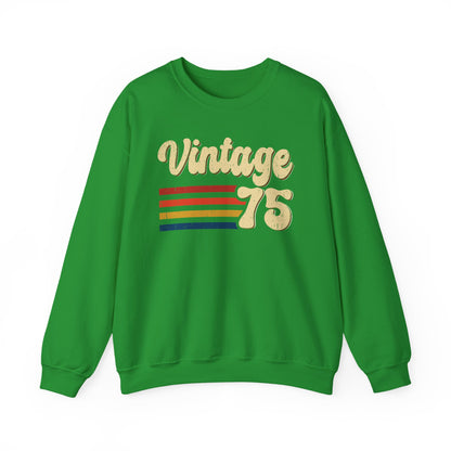 Irish Green Vintage 75 retro stripes sweatshirt, front view