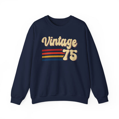 Navy Vintage 75 retro stripes sweatshirt, front view