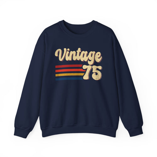 Navy Vintage 75 retro stripes sweatshirt, front view