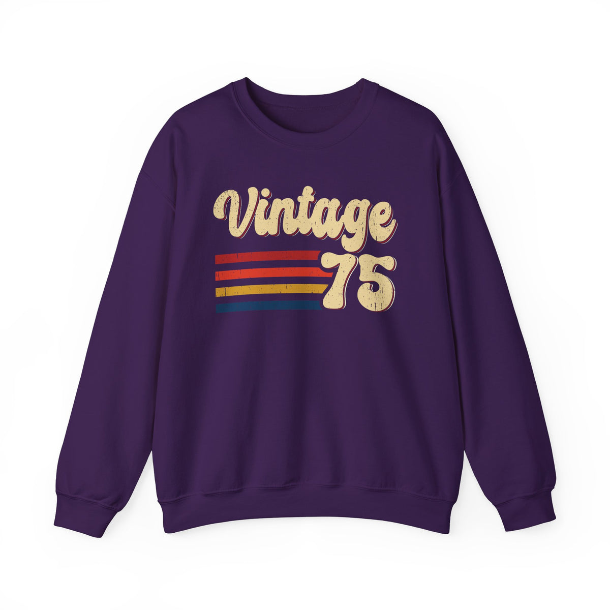 Purple Vintage 75 retro stripes sweatshirt, front view