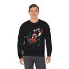 Model wearing the black Wiener Dog Boop Christmas Sweatshirt