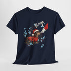 Wiener Dog Boop Christmas T-Shirt, flat lay