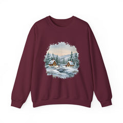Winter Wonderland Snowy Cabin Sweatshirt