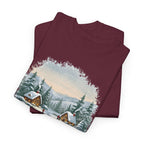 Winter Wonderland Snowy Cabin T-Shirt, folded