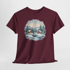 Winter Wonderland Snowy Cabin T-Shirt, hanging
